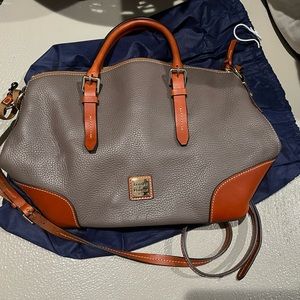 Dooney and Bourke Gray and Tan Leather Bag NWOT